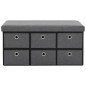 vidaXL Banco almacenaje plegable lino sintético 76x38x38 gris oscuro vidaXL Banco almacenaje plegable lino sintético 76x38x38 gris oscuro