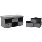 vidaXL Banco almacenaje plegable lino sintético 76x38x38 gris oscuro vidaXL Banco almacenaje plegable lino sintético 76x38x38 gris oscuro
