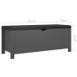 vidaXL Caja de almacenaje y cojín madera ingeniería gris 105x40x45 cm