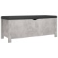 vidaXL Caja de almacenaje con cojín madera ingeniería gris hormigón vidaXL Caja de almacenaje con cojín madera ingeniería gris hormigón