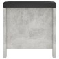 vidaXL Caja de almacenaje con cojín madera ingeniería gris hormigón vidaXL Caja de almacenaje con cojín madera ingeniería gris hormigón