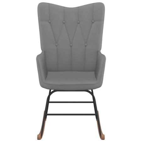 vidaXL Silla mecedora de tela gris oscuro