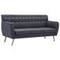 vidaXL Sofá de 3 plazas tapizado de tela gris oscuro 172x70x82 cm vidaXL Sofá de 3 plazas tapizado de tela gris oscuro 172x70x82 cm