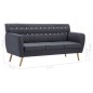 vidaXL Sofá de 3 plazas tapizado de tela gris oscuro 172x70x82 cm vidaXL Sofá de 3 plazas tapizado de tela gris oscuro 172x70x82 cm