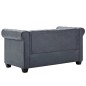 vidaXL Sofá Chesterfield de 2 plazas piel de ante artificial gris vidaXL Sofá Chesterfield de 2 plazas piel de ante artificial gris