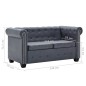 vidaXL Sofá Chesterfield de 2 plazas piel de ante artificial gris vidaXL Sofá Chesterfield de 2 plazas piel de ante artificial gris