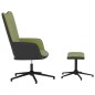 vidaXL Silla de relajación con reposapiés terciopelo y PVC verde claro vidaXL Silla de relajación con reposapiés terciopelo y PVC verde claro