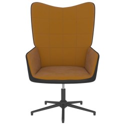 vidaXL Silla de relajación de terciopelo marrón y PVC