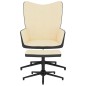 vidaXL Silla de relajación con reposapiés terciopelo y PVC crema vidaXL Silla de relajación con reposapiés terciopelo y PVC crema