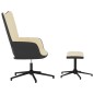 vidaXL Silla de relajación con reposapiés terciopelo y PVC crema vidaXL Silla de relajación con reposapiés terciopelo y PVC crema