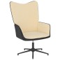vidaXL Silla de relajación con reposapiés terciopelo y PVC crema vidaXL Silla de relajación con reposapiés terciopelo y PVC crema