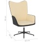 vidaXL Silla de relajación con reposapiés terciopelo y PVC crema vidaXL Silla de relajación con reposapiés terciopelo y PVC crema