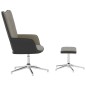 vidaXL Silla de relajación con reposapiés terciopelo y PVC gris claro vidaXL Silla de relajación con reposapiés terciopelo y PVC gris claro