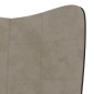 vidaXL Silla de relajación con reposapiés terciopelo y PVC gris claro vidaXL Silla de relajación con reposapiés terciopelo y PVC gris claro