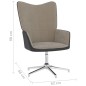 vidaXL Silla de relajación con reposapiés terciopelo y PVC gris claro vidaXL Silla de relajación con reposapiés terciopelo y PVC gris claro