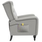 vidaXL Sillón de masaje reclinable de tela gris claro vidaXL Sillón de masaje reclinable de tela gris claro