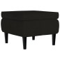 vidaXL Taburete con patas de madera terciopelo negro vidaXL Taburete con patas de madera terciopelo negro