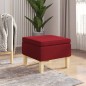 vidaXL Taburete con patas de madera tapizado tela rojo tinto vidaXL Taburete con patas de madera tapizado tela rojo tinto