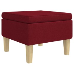 vidaXL Taburete con patas de madera tapizado tela rojo tinto