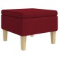 vidaXL Taburete con patas de madera tapizado tela rojo tinto vidaXL Taburete con patas de madera tapizado tela rojo tinto