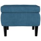 vidaXL Taburete con patas de madera terciopelo azul vidaXL Taburete con patas de madera terciopelo azul