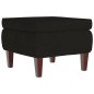 vidaXL Taburete con patas de madera terciopelo negro vidaXL Taburete con patas de madera terciopelo negro