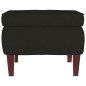 vidaXL Taburete con patas de madera terciopelo negro vidaXL Taburete con patas de madera terciopelo negro