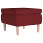 vidaXL Taburete con patas de madera tapizado tela rojo tinto vidaXL Taburete con patas de madera tapizado tela rojo tinto