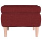 vidaXL Taburete con patas de madera tapizado tela rojo tinto vidaXL Taburete con patas de madera tapizado tela rojo tinto