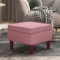 vidaXL Taburete con patas de madera terciopelo rosa vidaXL Taburete con patas de madera terciopelo rosa