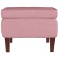 vidaXL Taburete con patas de madera terciopelo rosa vidaXL Taburete con patas de madera terciopelo rosa
