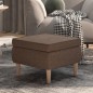 vidaXL Taburete con patas de madera tapizado tela gris taupé vidaXL Taburete con patas de madera tapizado tela gris taupé