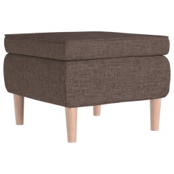 vidaXL Taburete con patas de madera tapizado tela gris taupé