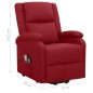 vidaXL Sillón de masaje elevable tela rojo tinto vidaXL Sillón de masaje elevable tela rojo tinto