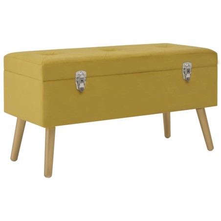 vidaXL Banco con compartimento de terciopelo amarillo mostaza 80 cm