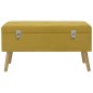 vidaXL Banco con compartimento de terciopelo amarillo mostaza 80 cm vidaXL Banco con compartimento de terciopelo amarillo mostaza 80 cm