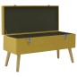 vidaXL Banco con compartimento de terciopelo amarillo mostaza 80 cm vidaXL Banco con compartimento de terciopelo amarillo mostaza 80 cm