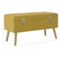 vidaXL Banco con compartimento de terciopelo amarillo mostaza 80 cm vidaXL Banco con compartimento de terciopelo amarillo mostaza 80 cm