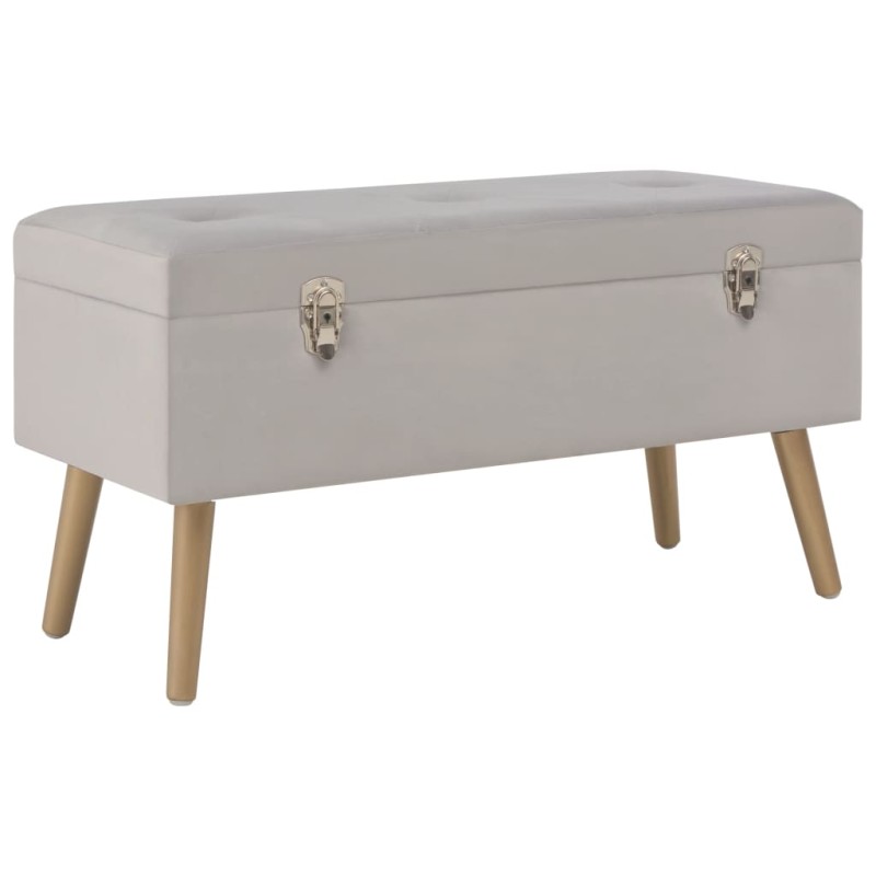 vidaXL Banco con compartimento de terciopelo gris 80 cm