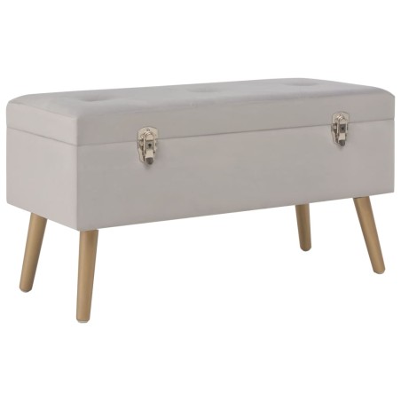 vidaXL Banco con compartimento de terciopelo gris 80 cm