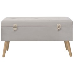 vidaXL Banco con compartimento de terciopelo gris 80 cm