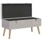 vidaXL Banco con compartimento de terciopelo gris 80 cm