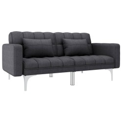 vidaXL Sofá cama de tela gris oscuro