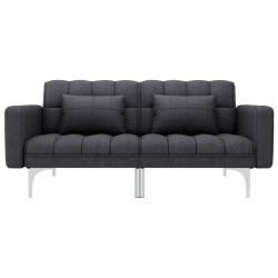 vidaXL Sofá cama de tela gris oscuro