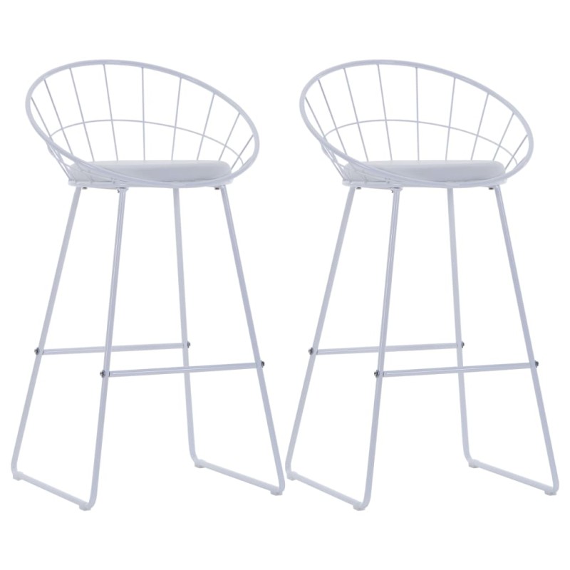vidaXL Taburetes de barra de cocina 2 unidades cuero sintético blanco vidaXL Taburetes de barra de cocina 2 unidades cuero sintético blanco