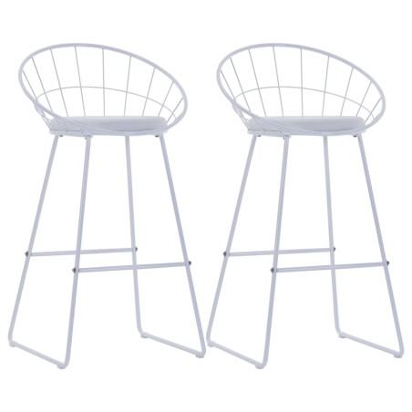 vidaXL Taburetes de barra de cocina 2 unidades cuero sintético blanco
