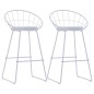 vidaXL Taburetes de barra de cocina 2 unidades cuero sintético blanco vidaXL Taburetes de barra de cocina 2 unidades cuero sintético blanco