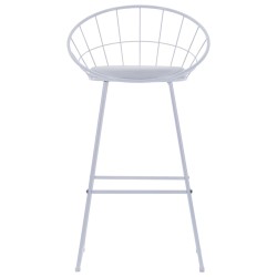 vidaXL Taburetes de barra de cocina 2 unidades cuero sintético blanco
