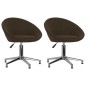 vidaXL Sillas de comedor giratorias 2 unidades tela marrón oscuro