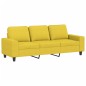 vidaXL Sofá de 3 plazas con taburete de tela amarillo claro 180 cm vidaXL Sofá de 3 plazas con taburete de tela amarillo claro 180 cm